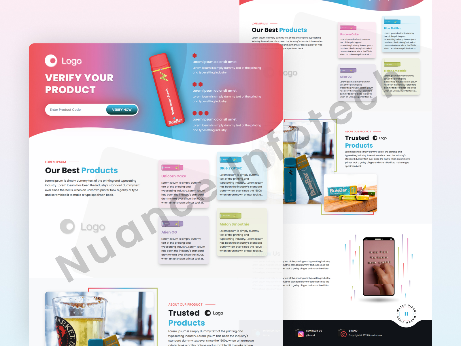 Brand Product Verification Landing Page UI Concept