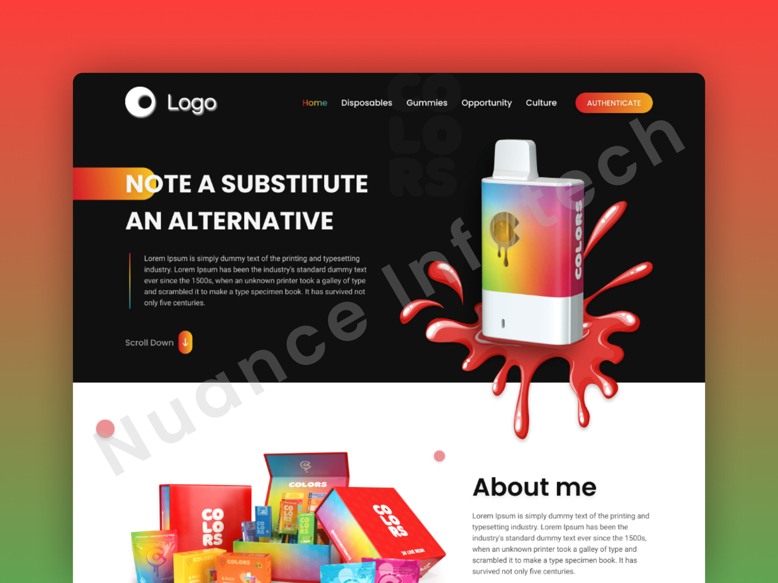 Vape & Gummies Landing Page Modern