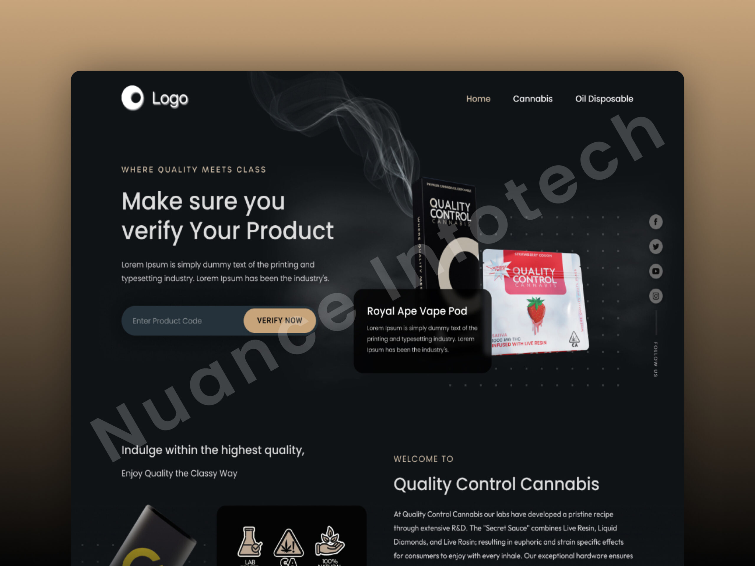 Cannabis Vape Landing Page UI