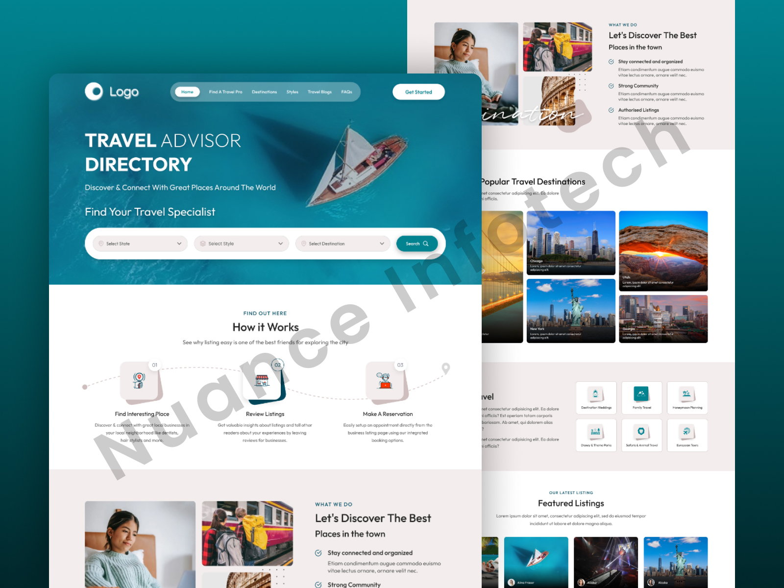 Travel Website Landing Page UI