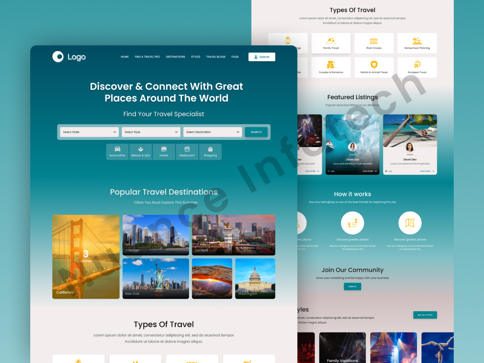 Travel Homepage UI Design