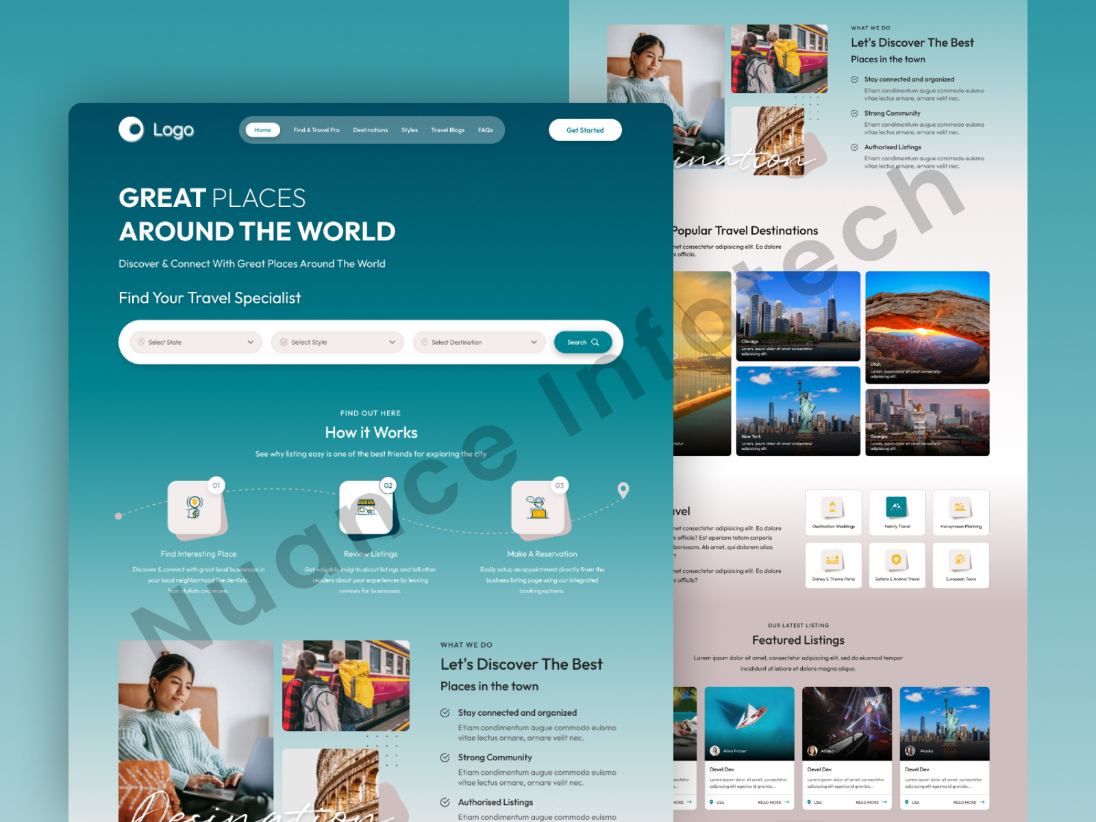 Travel Advisor Directory Landing Page UI Design