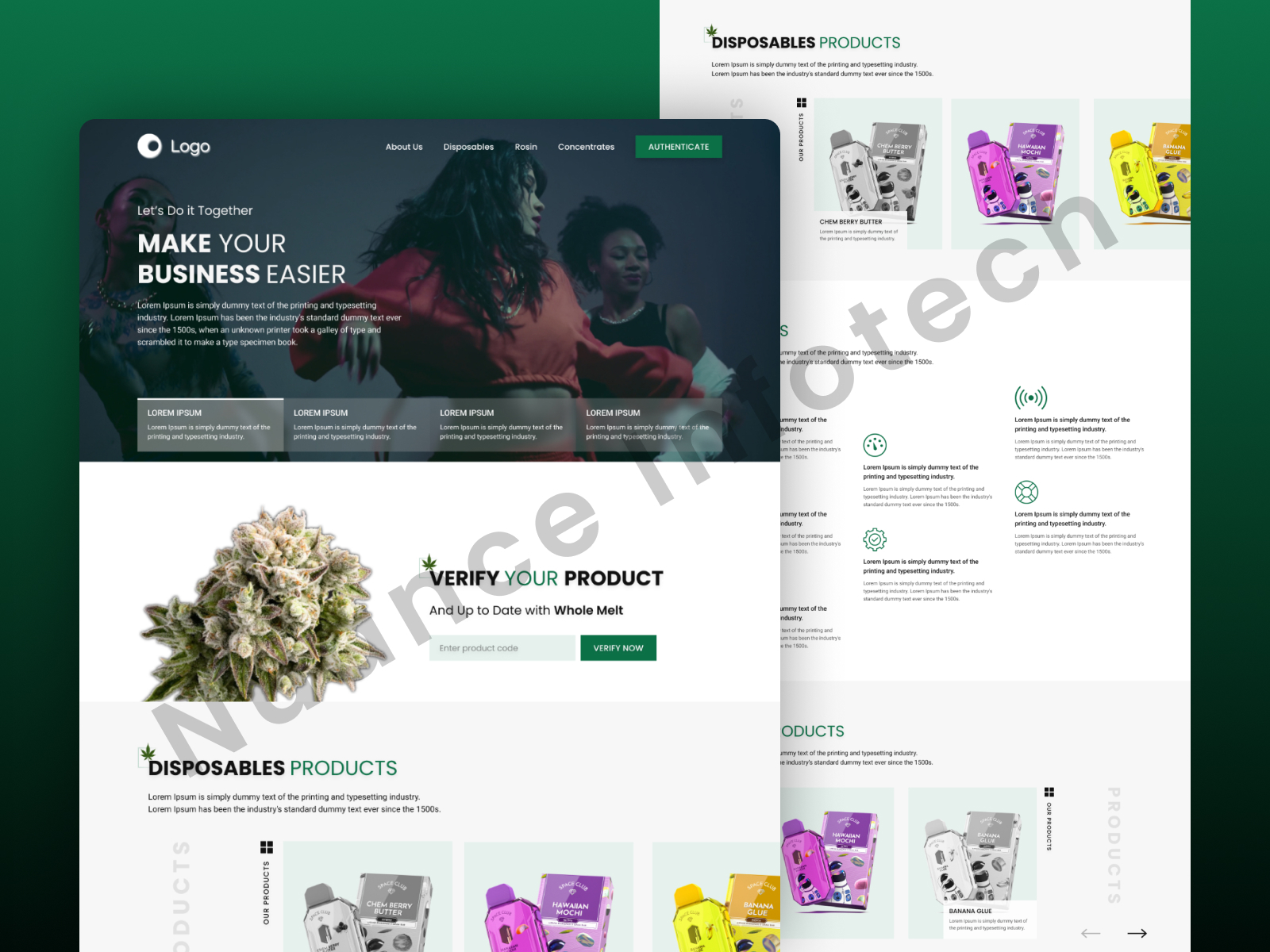 Cannabis Product Verification Landing Page Ui