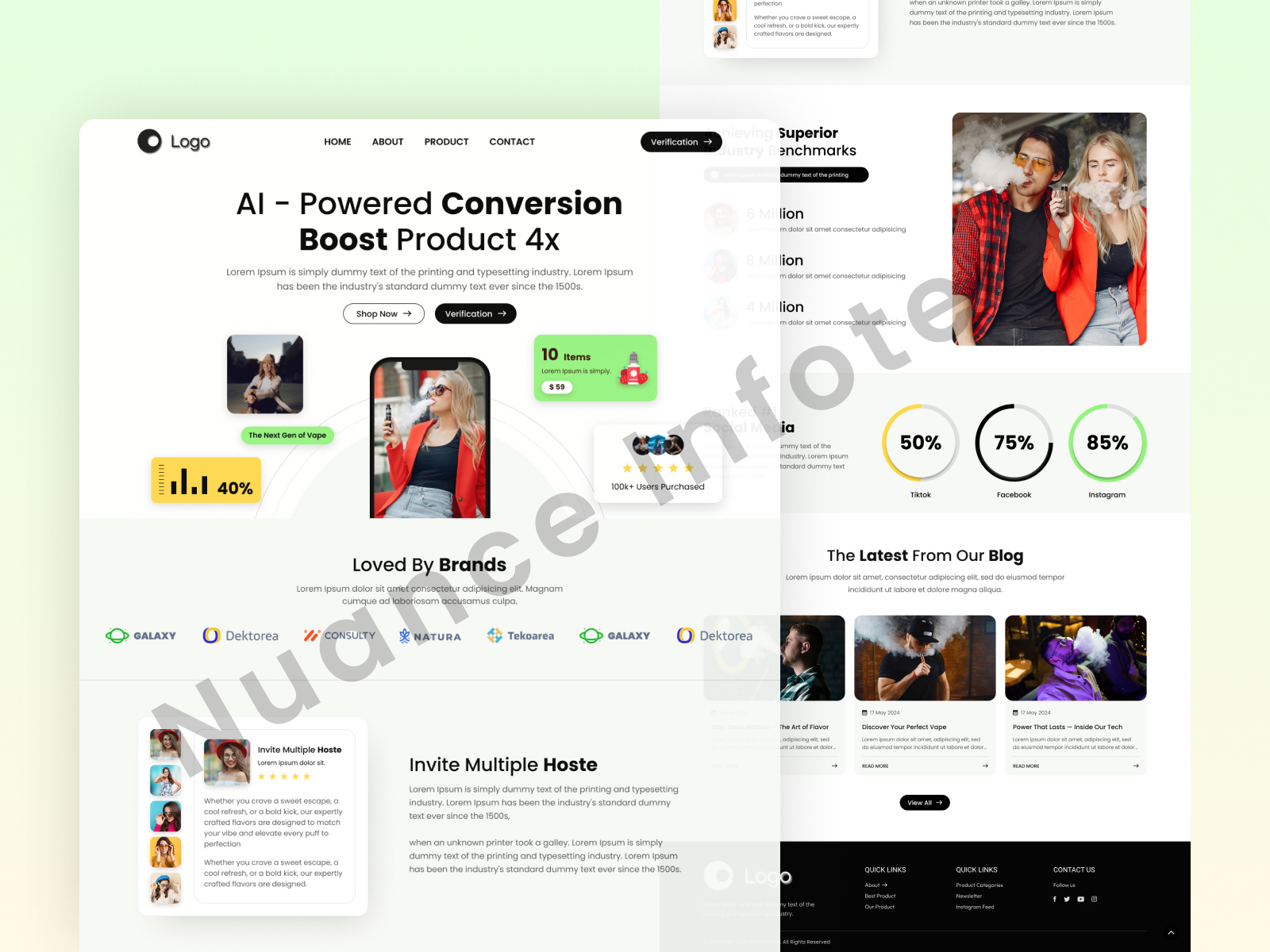 AI Conversion Boost Landing Page UI Concept
