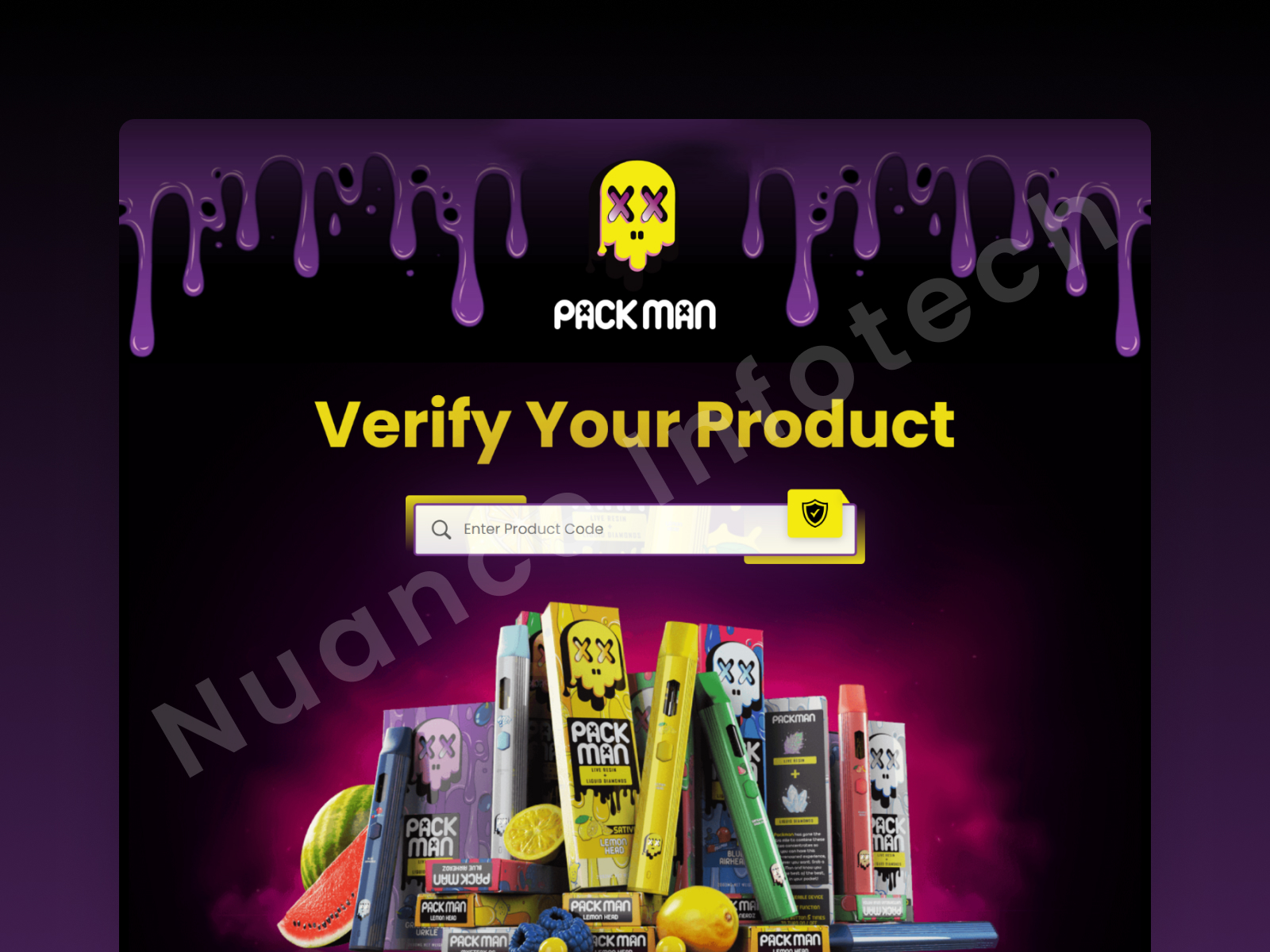 Product Verification Vape Landing Page