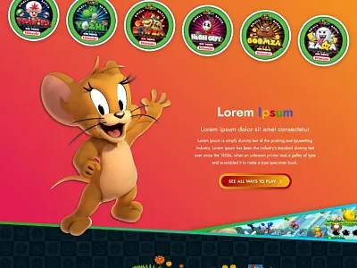 Minigames Landing Page – Fun & Interactive UI/UX Design