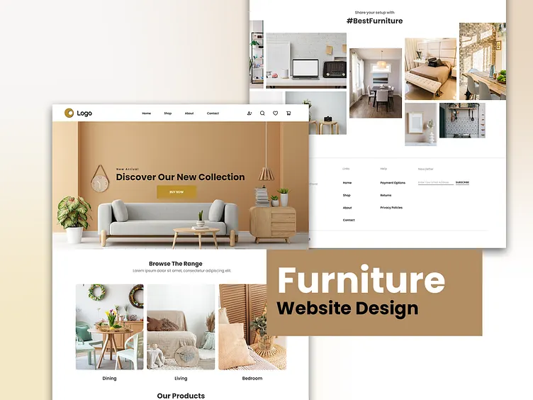 Furniture Website Homepage – Modern & Elegant UI/UX Design
