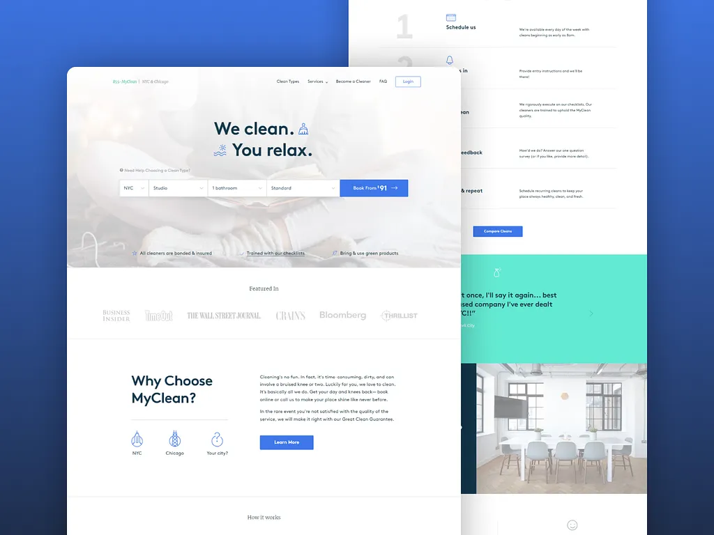 Streamline Cleaning Service Booking – Innovative Web Platform Design