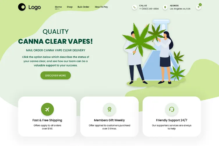 Weed Vapes Ecommerce Website Layout