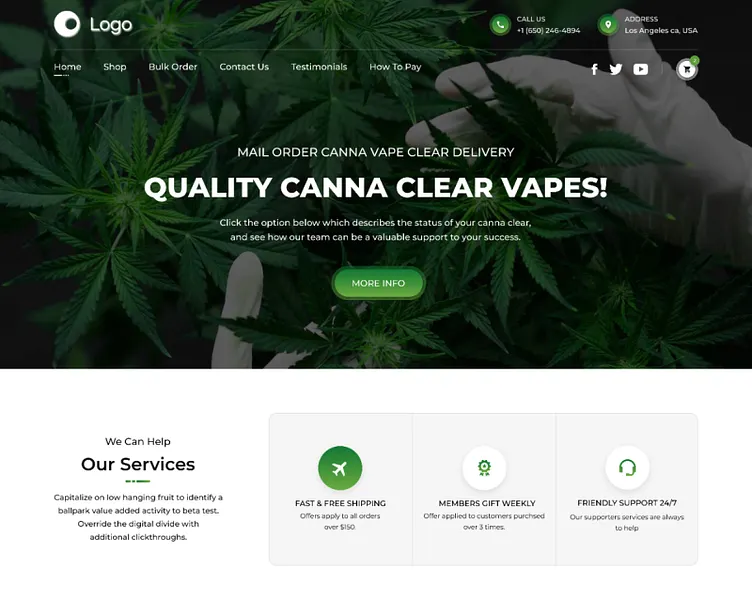 Quality Canna Clear Vape Ui Ux Design