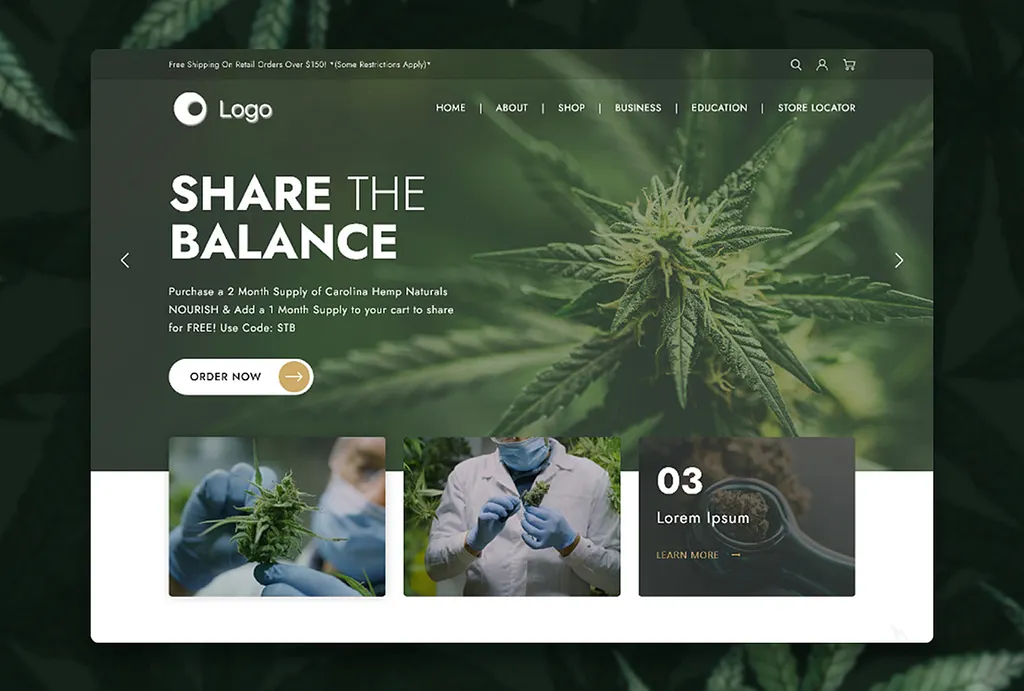 Homepage design layout