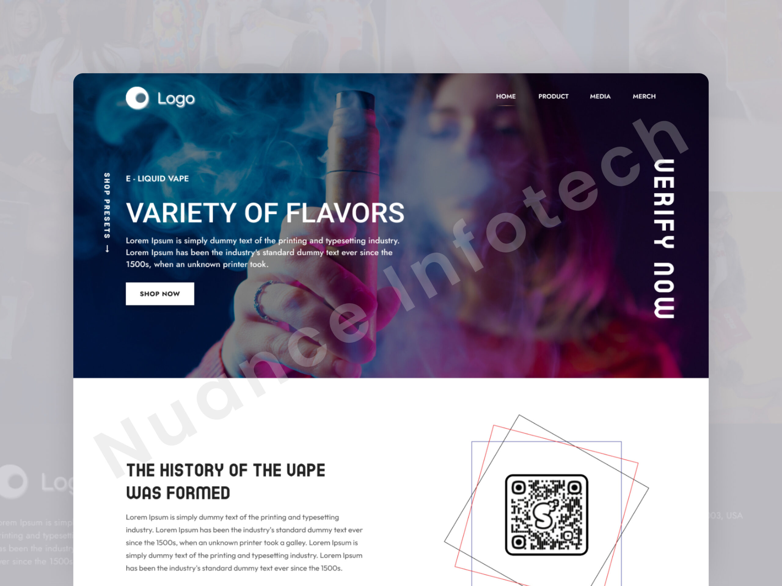Flavor-Focused Vape Website UI Concept