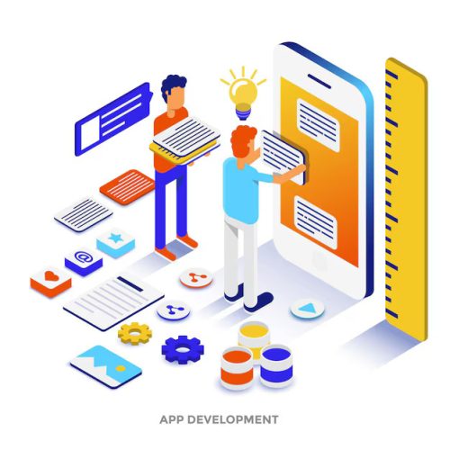 modern-flat-design-isometric-illustration-app-development-can-be-used-website-mobile-website-landing-page-easy-edit-customize-vector-illustration_145666-1442